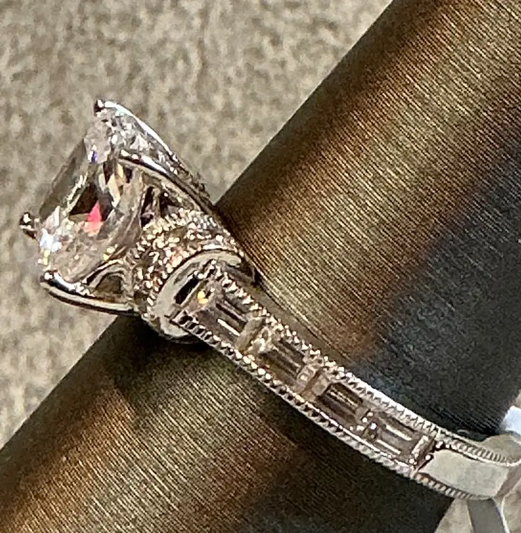 Marked Signed and TESTED 925 sz 6.75 Vietnam CZ Engagement style ring