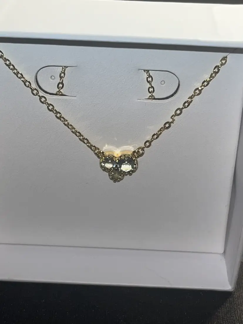 Bomb Party 2336 18k Gold Plated Smoky Blue Topaz Necklace