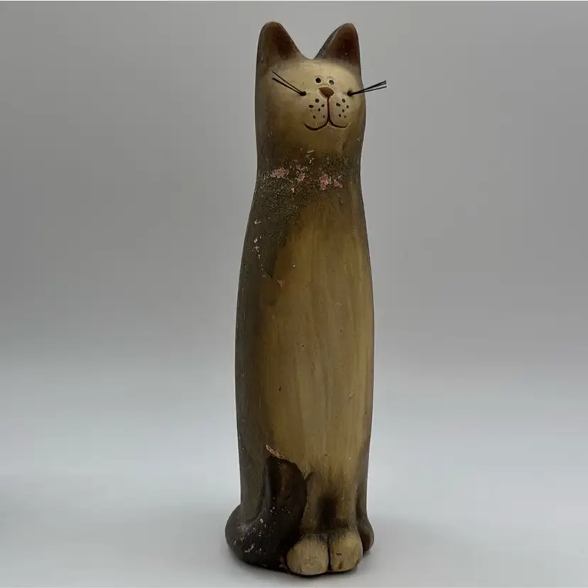 #01 Vintage Tall Cat Made With Red Clay