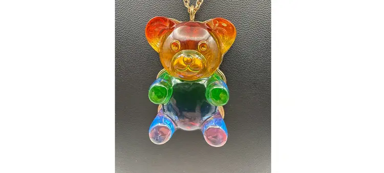Betsey Johnson Rainbow Gummy Bear Slide Necklace