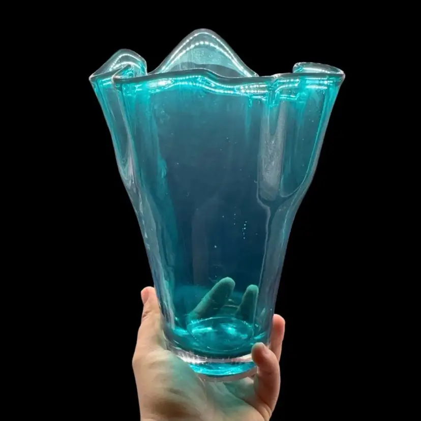 Aqua handkerchief vase