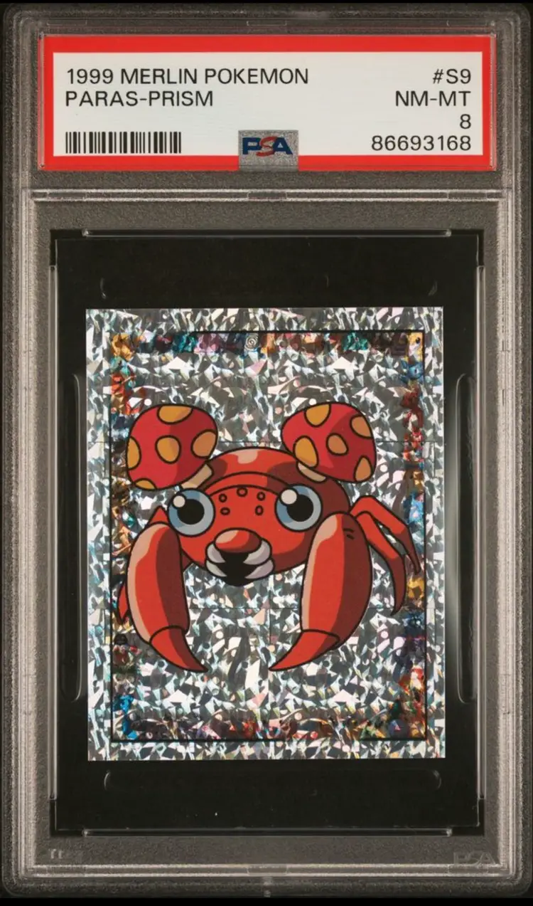 1999 Merlin Pokemon Paras Prism #S9 – PSA 8