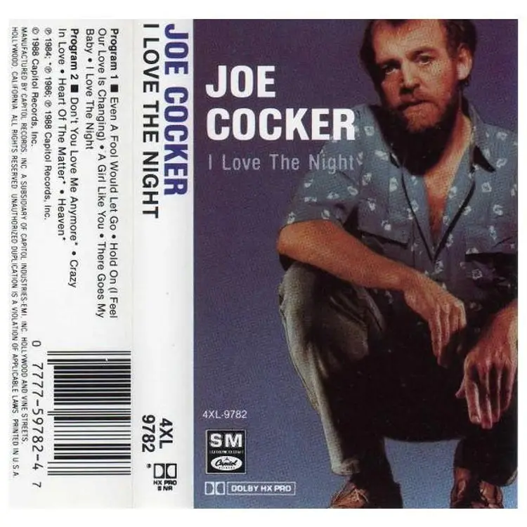 Joe Cocker - I Love the Night CASSETTE LIKE NEW