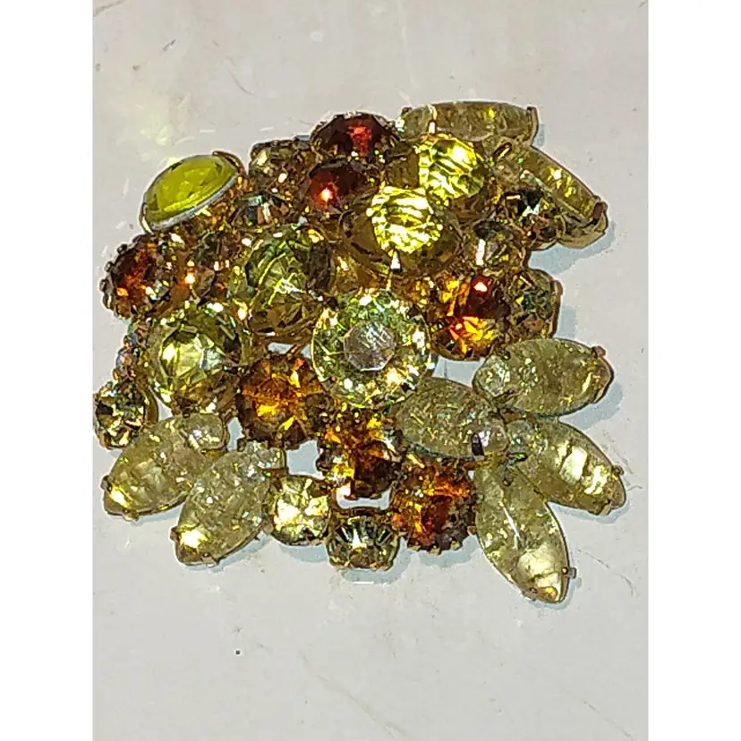 Vtg Rhinestones Brooch