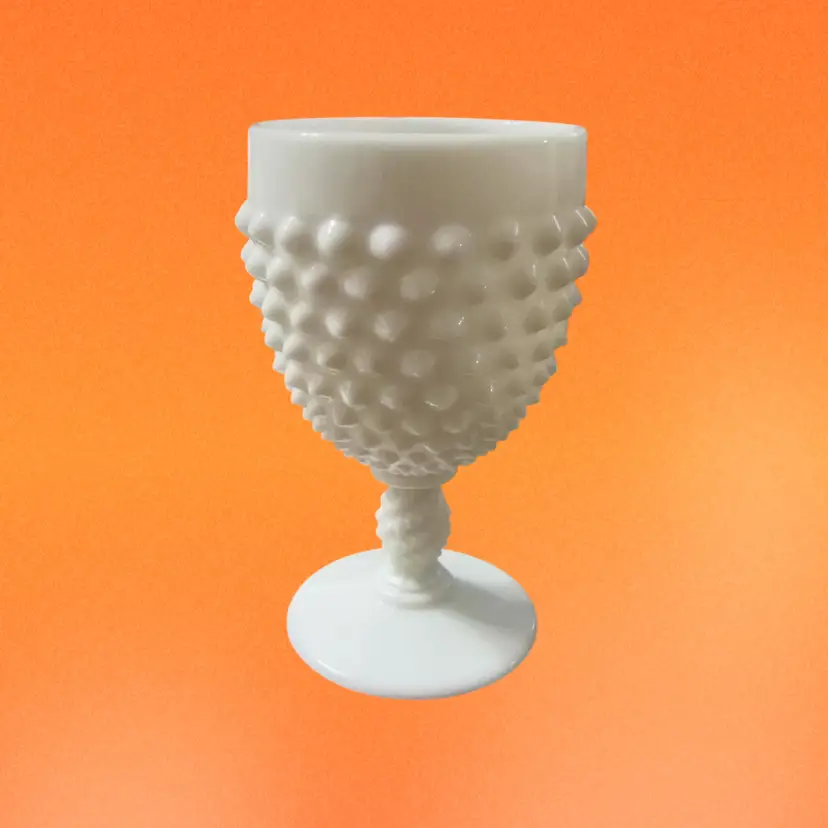 Fenton Milk Glass Hobnail Goblet