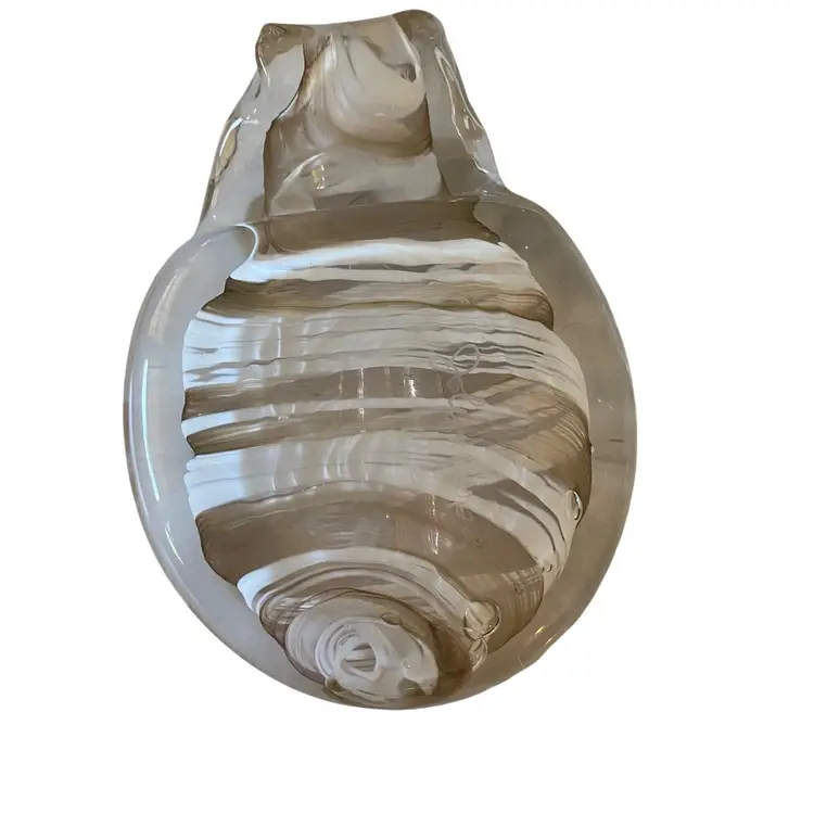 Signed Blown Glass Sea Shell Spoon Rest