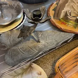 Metal Flower And Leaf Candle Holder