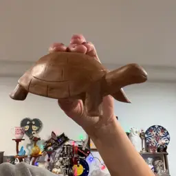 Wooden Hand Carved Turtle Figurine 5.5”