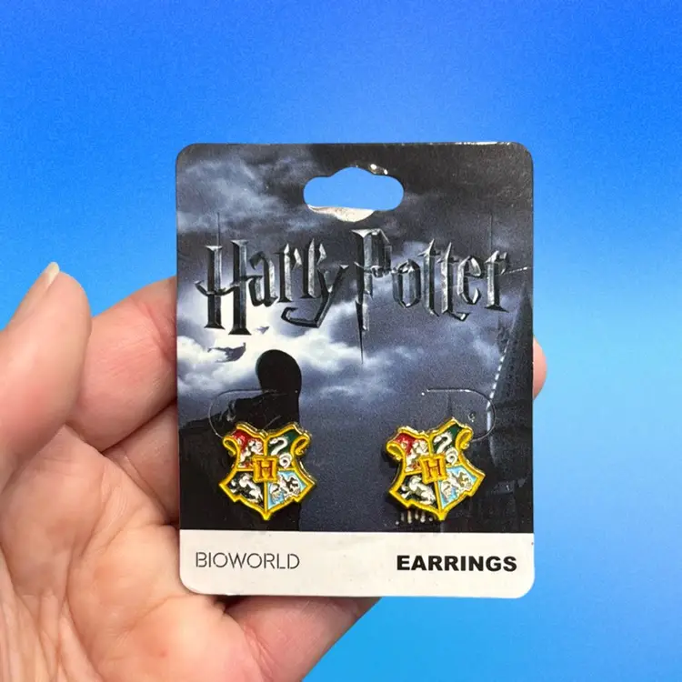Harry Potter Hogwarts House Crest Post Earrings - New on Card
