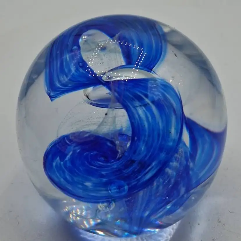 Vintage TVG-Teign Valley Glass of England, Scarce MINI Handblown Dichroic Paperweight