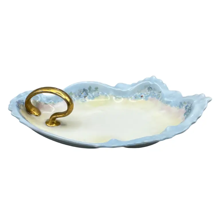 Porcelain Trinket Dish Hand Painted And Signed Austria 6”