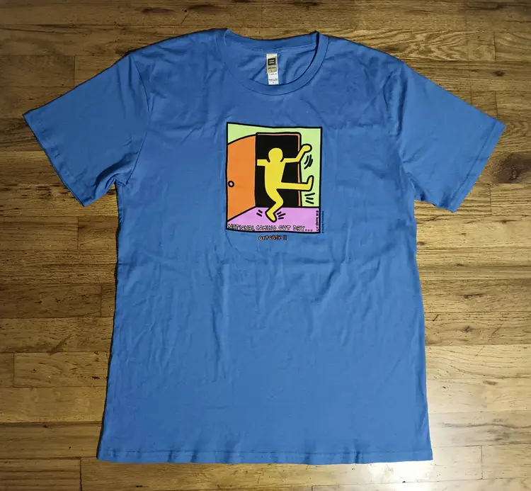 Keith Haring National Coming Out Day t-shirt NEW Human Rights Campaign Tag