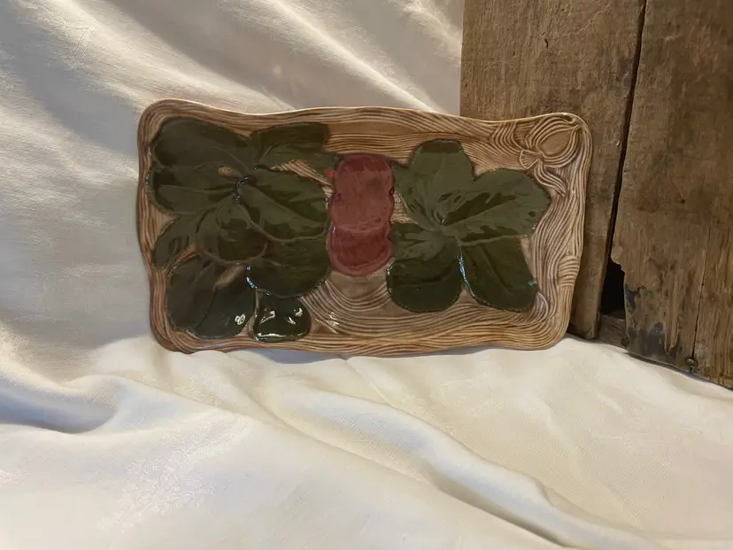 Unique handpainted serving dish made/painted by V. Wade in 1977