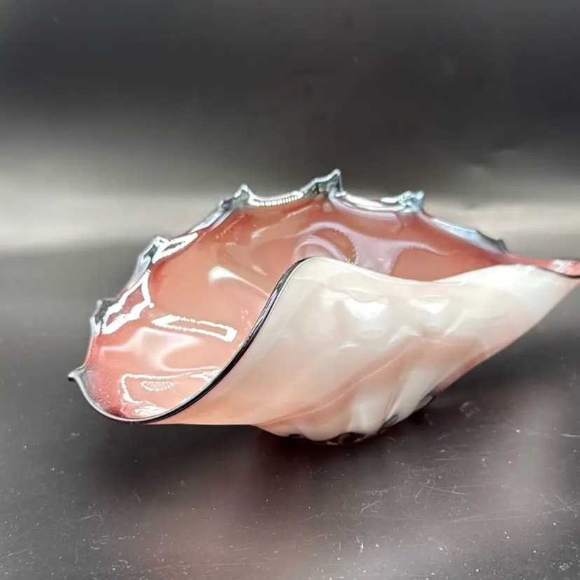 Josephine Glass Purple Iridized Shell Dish