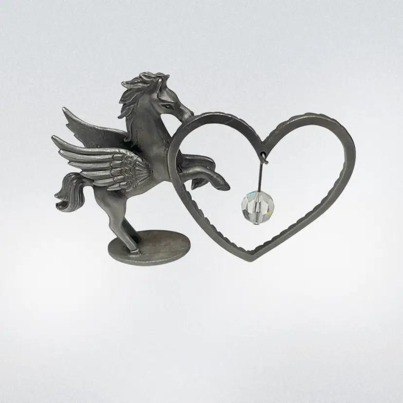 Pewter Spoontiques Unicorn with Crystal Ball Collectible Fantany Figurine