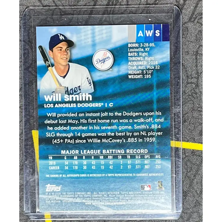 2020 Topps Stadium Club Auto Will Smith
