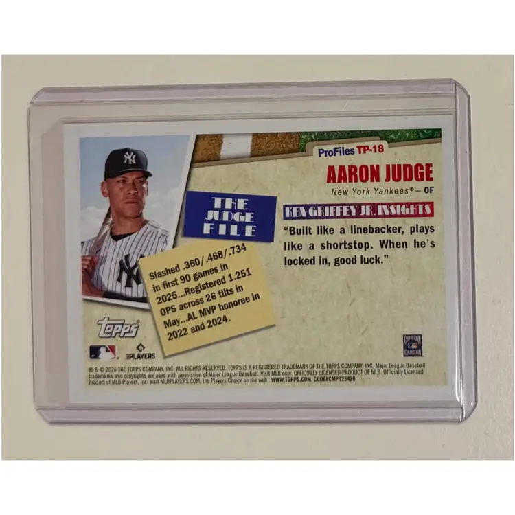Aaron Judge Topps Profiles New York Yankees