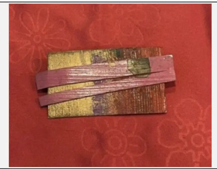 Vintage Wearable Art Pin Brooch Modernist Pop Art Signed Pink Red Gold