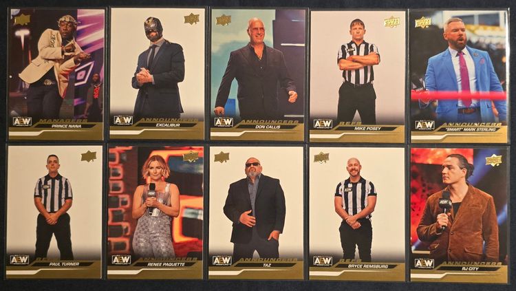 2024 Upper Deck AEW Gold Parallel Complete 100-card Set + ePack Exclusive MJF Achievement Variation