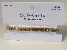 Sugarfix by Baublebar Multicolor Gem Gold Tone Stretch Bracelet NOS