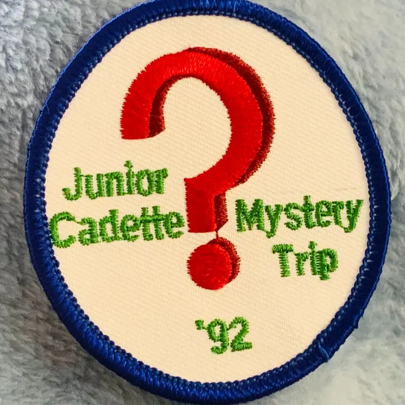 Vintage Scouting Fun Patch: Junior Cadette Mystery Trip ‘92