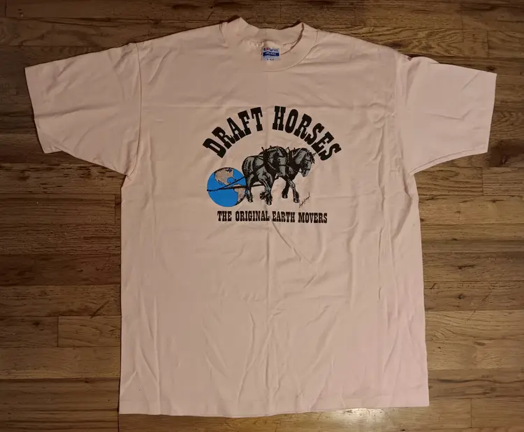 vintage single stitch Horse t shirt Clydesdale Shire Bud Beer animal 50/50