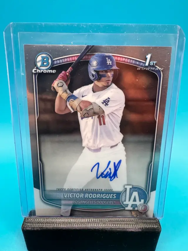 Victor Rodrigues 1st Bowman Chrome Auto Los Angeles Dodgers