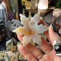Druzy Agate Snowflake 16b