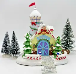 Hawthorne Village Weather Watch Tower & Reindeer Barn Rudolph's Xmas Town +Extras