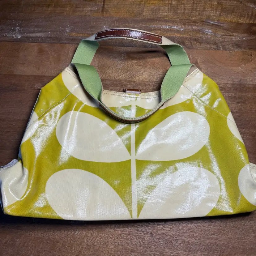 Orla Kiely Large Stem Print Coated Canvas Handle Tote 17” x 10”