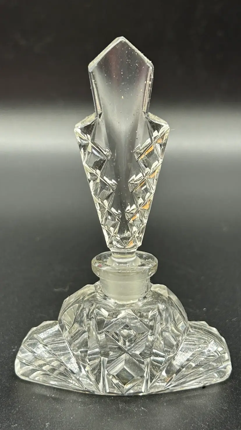  Vintage Art Deco Style Czech Glass Perfume Bottle 