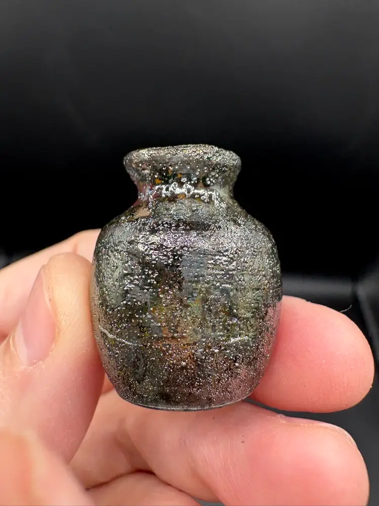 Made By Me - Raku Rough Dark Magma Glaze 1” Controlled Chaos Pottery