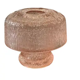 Indiana Glass Tiara Pink Ice Rain Mushroom Fairy Lamp 4” X5”