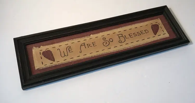 Primitive We Are Blessed Framed Sign 12”x4”