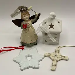 Xmas Ornament Lot- Includes Hallmark Bethany Lowe Angel Ornament