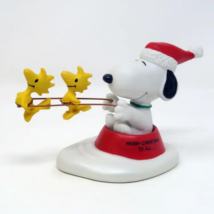 Snoopy and Woodstock Christmas Sleigh Figurine - Peanuts
