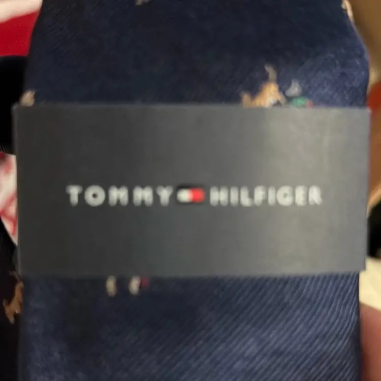 New $69 Tommy Hilfiger Men's Holiday Donkey Slim Silk Tie (Navy,