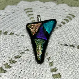 Vintage dichroic glass pendant, possibly featuring a "colorshift" effect.