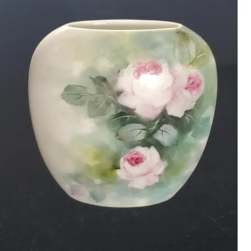 Beautiful Vintage Oval Porcelain Vase