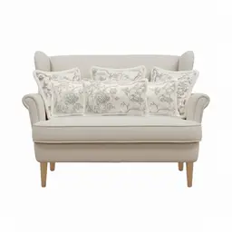 SOGA 6PC Vintage Floral Fur Trim & Taupe Floral Embroidered Pillow Covers 30-45cm