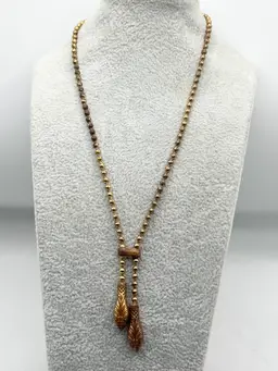 Estate bead chain dangle charm necklace