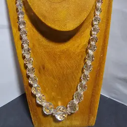 Glamours Faceted Crystal Rhinestone 15" Long Necklace!!!