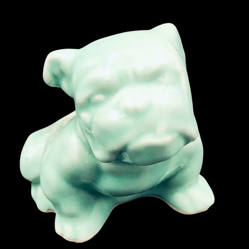 Green Small Morton Pottery English Bulldog