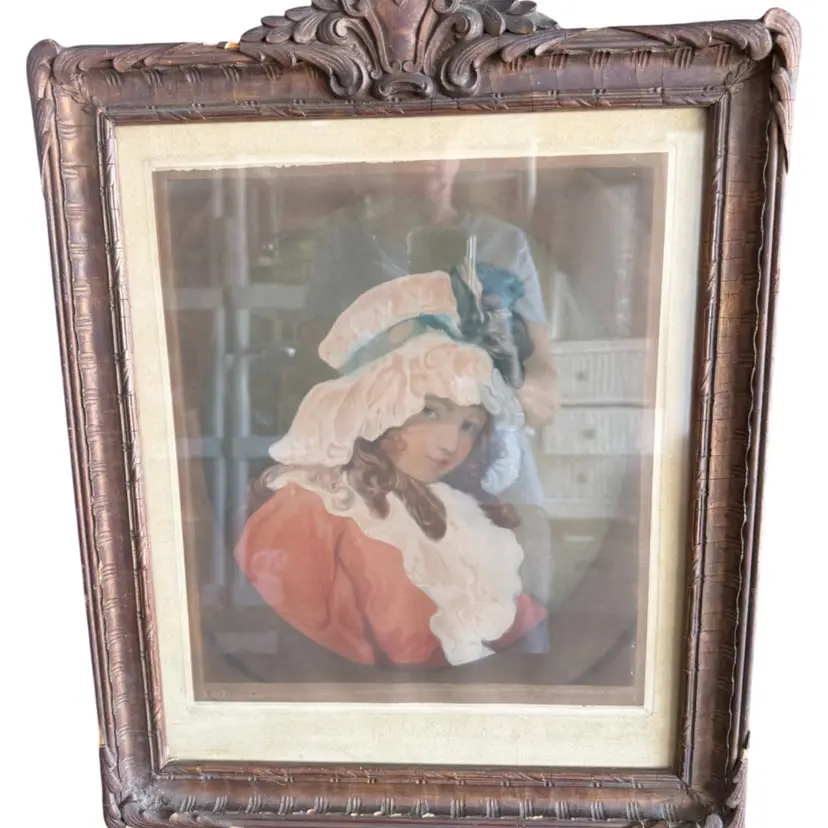 Susie Mezzotint Portrait Howard Greenhead After George Morland Antique Wood Frame
