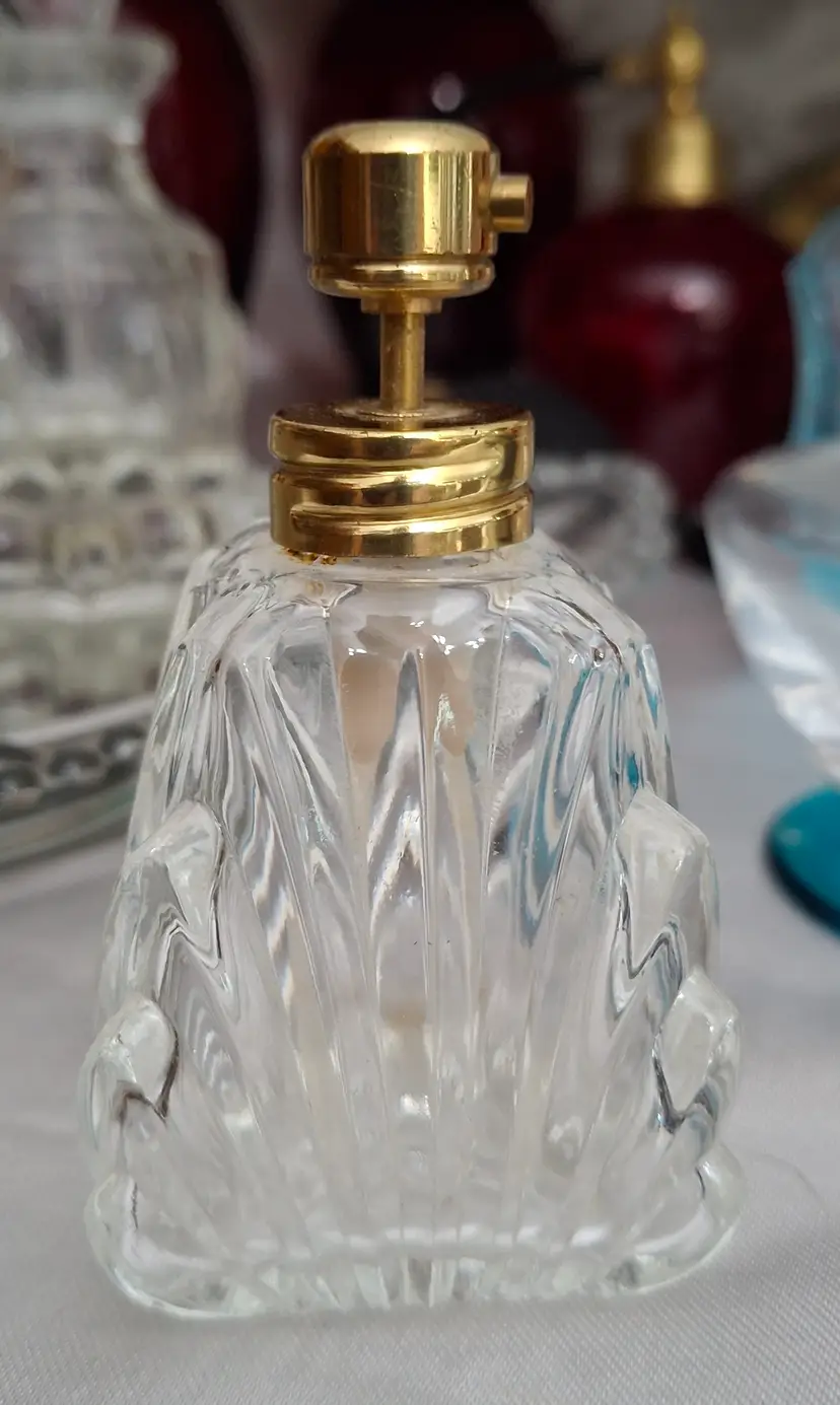 209 Vintage Clear Glass Perfume Atomizer Bottle β Art Deco