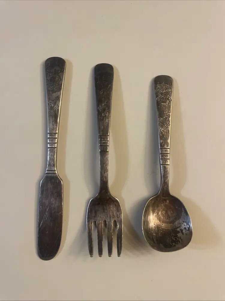 Campbell's Soup WM Rogers Oneida Kids Silver Plated Silverware Set of 3 Vintage