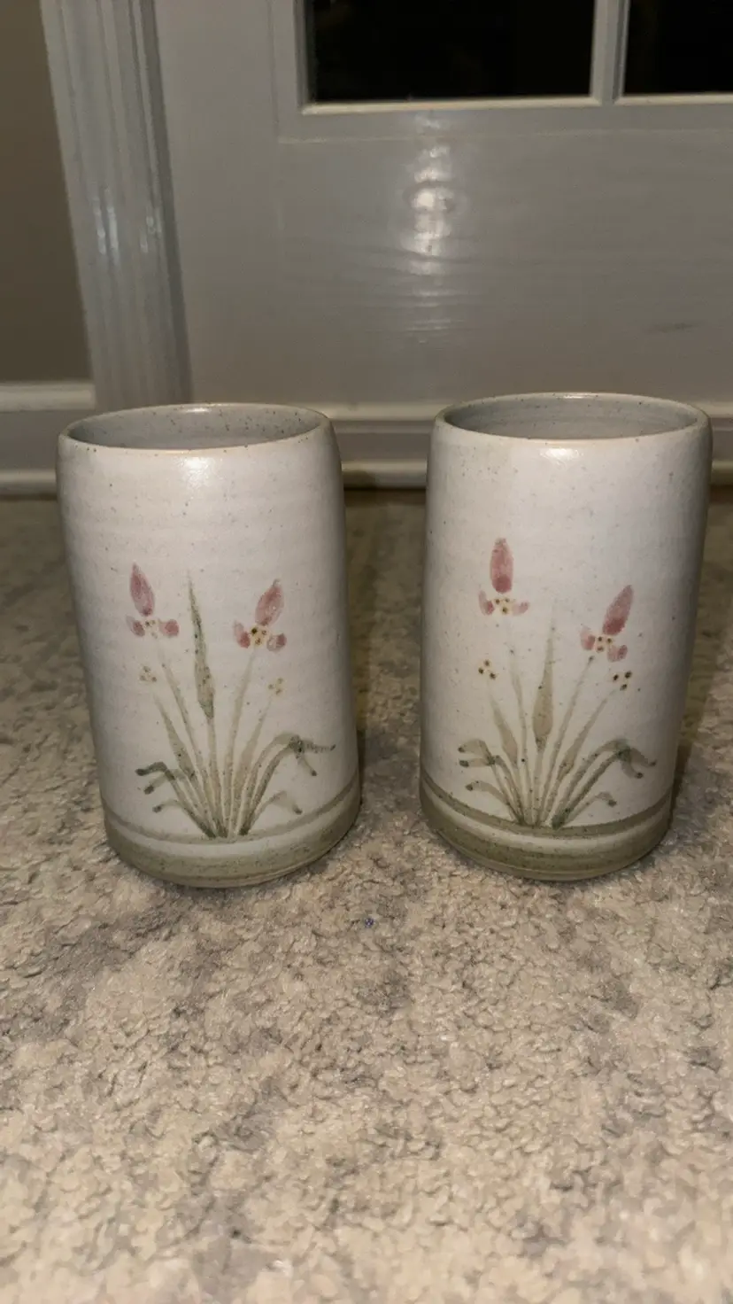 Whynot Pottery vases or glasses North Carolina signed