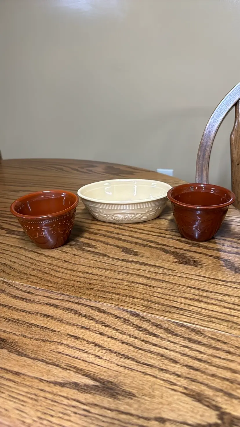 Taylor Smith & Taylor Genuine Oven Serve Ware Oval Dish, 2 ramekins dip bowls