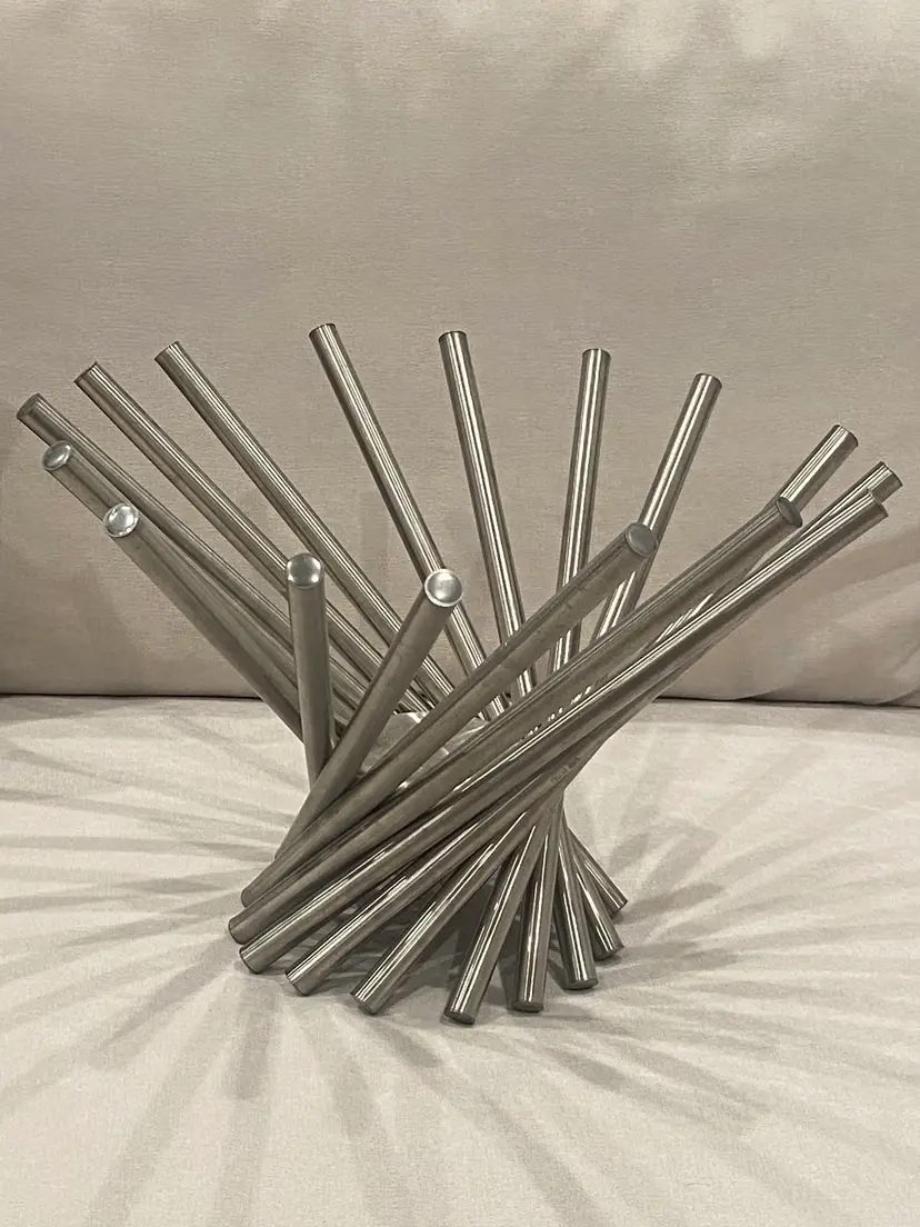 Rotating Collapsible Metal Fruit Basket, 10" Tall