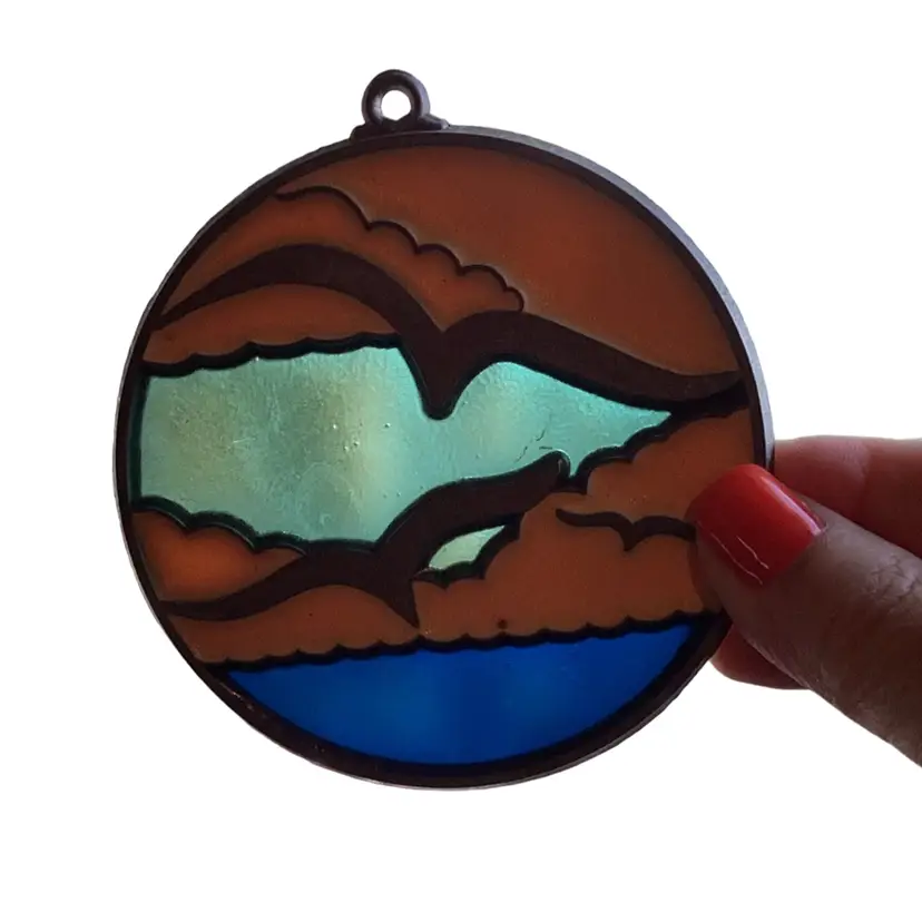 Beautiful Seascape With Seagulls Suncatcher